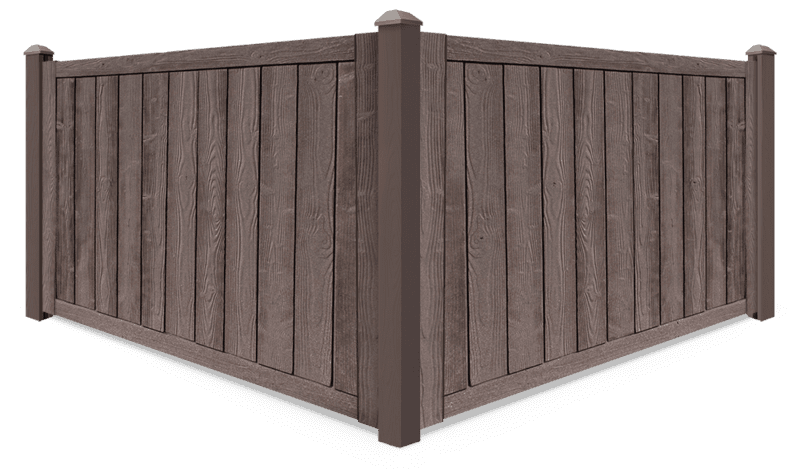 Walnut Brown Simtek composite fence contractor in Dallas-Fort Worth Metroplex