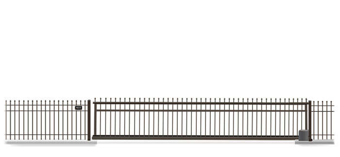 Automated Metal Vertical Pivot gate  in closed position