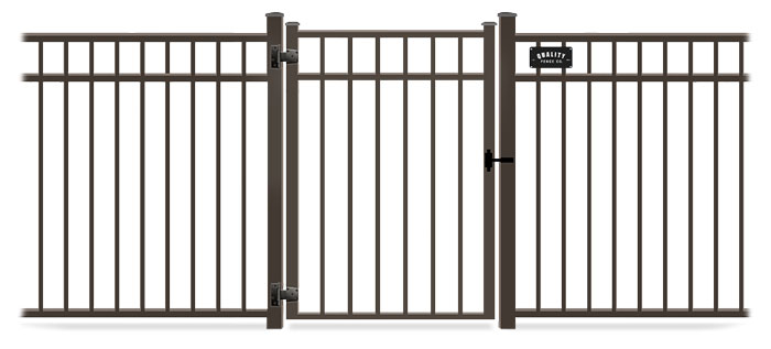 Metal gate in closed position