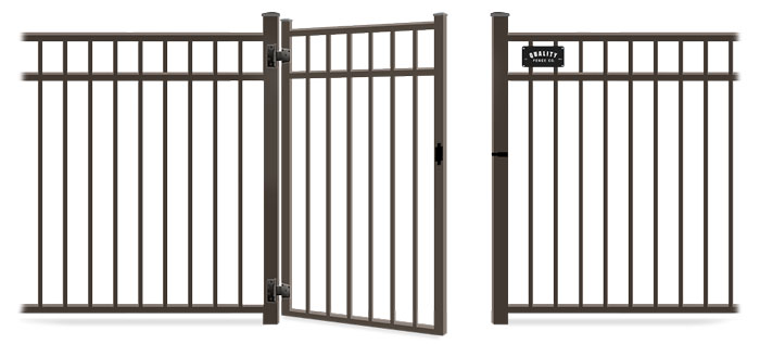 Metal gate in open position