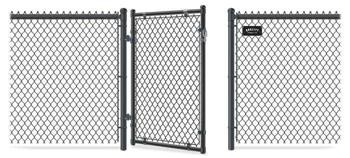 Chain Link gate in open position