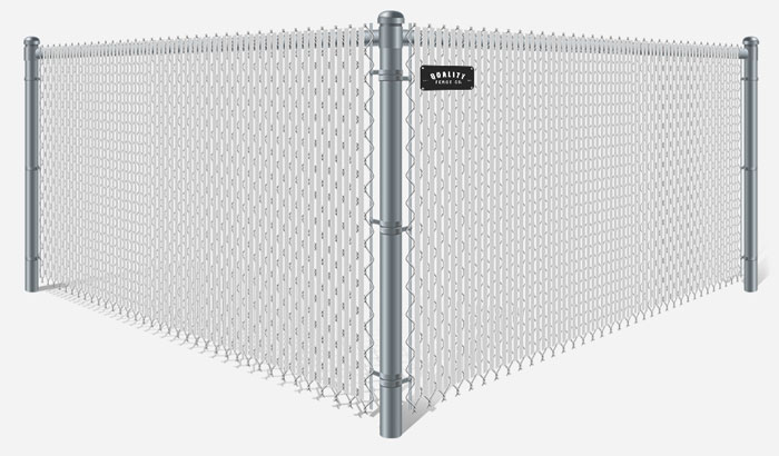 Galvanized chain link fence with white privacy slats in Dallas-Fort Worth Metroplex