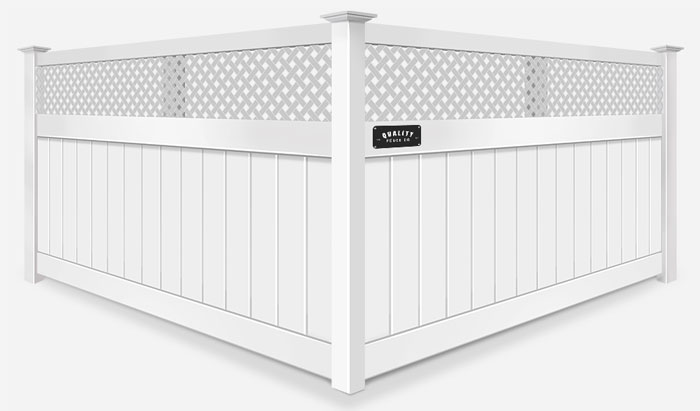Decorative lattice top vinyl fence company in Dallas-Fort Worth Metroplex