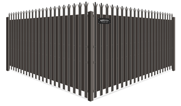 Trident Security With Privacy Slat wrought iron fence company in Dallas-Fort Worth Metroplex